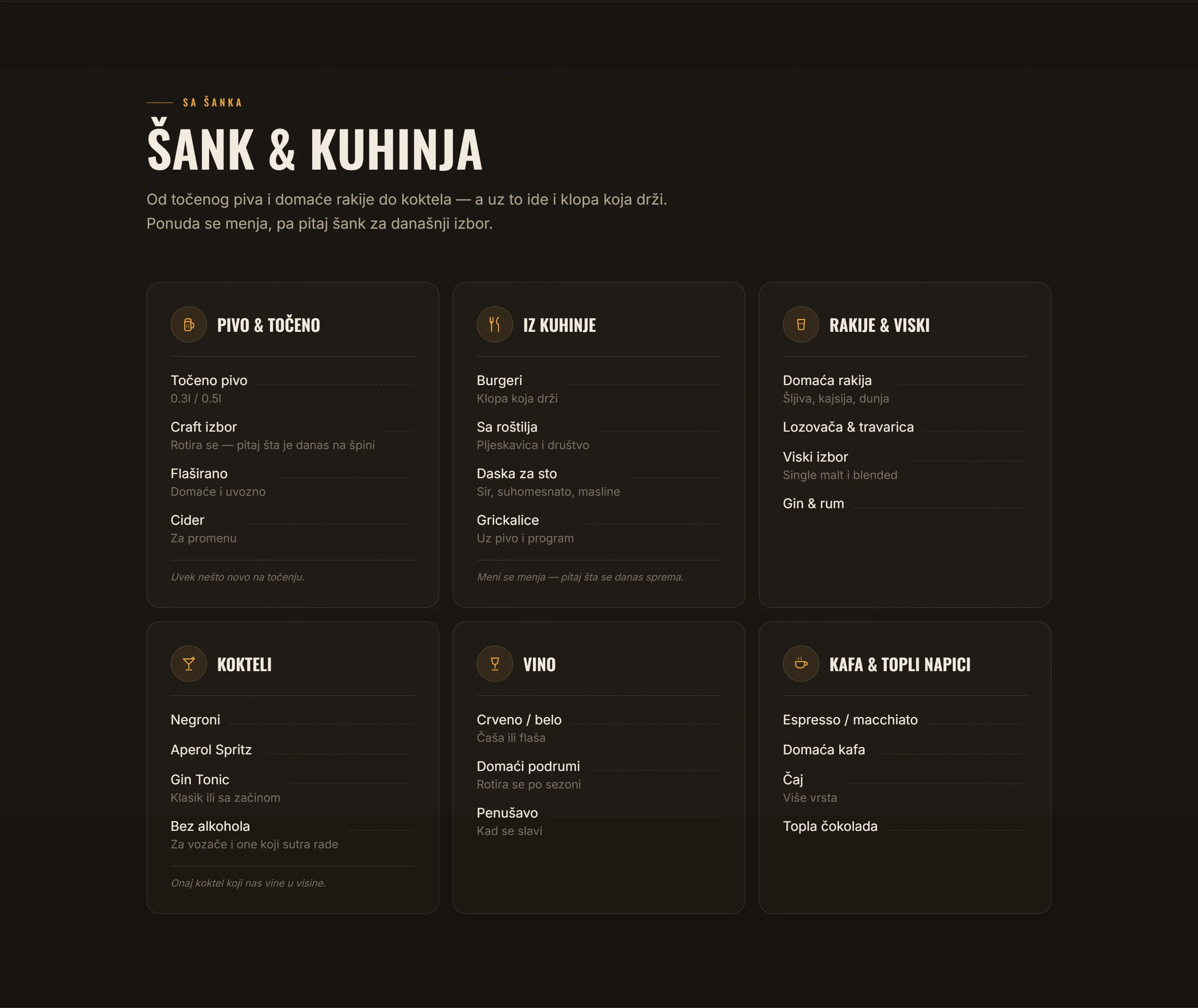 Kenny Pub — Šank i kuhinja