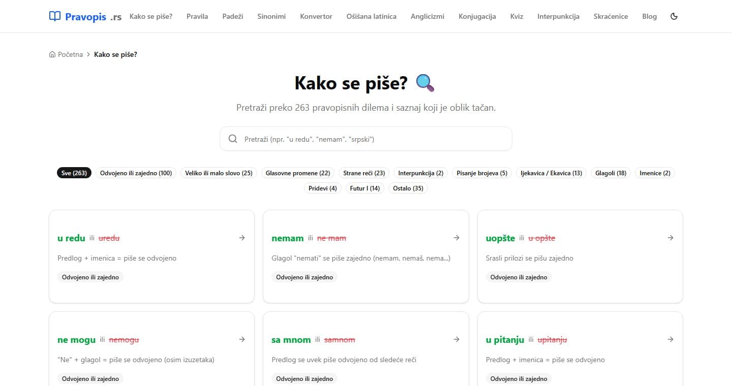 Pravopis.rs — Kako se piše?