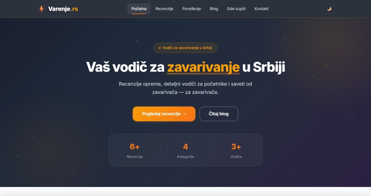 Varenje.rs — naslovna strana vodiča za zavarivanje