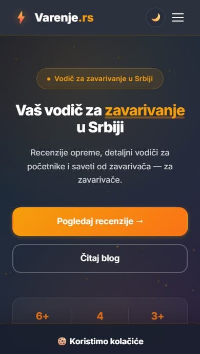 Varenje.rs na mobilnom telefonu